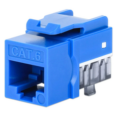 Intellinet Cat6 Slim Keystone Jack with Punch-Down Stand, Blue, 25-Pack, IKJ-C6U-PD-BL-25P, Part# 772136