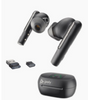 Poly Voyager Free 60+ UC Carbon Black Earbuds +BT700 USB-C Adapter +Touchscreen Charge Case, Part# 7Y8G4AA