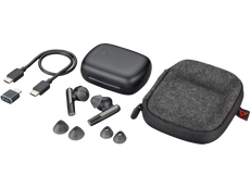 Poly Voyager Free 60 UC Carbon Black Earbuds +BT700 USB-C Adapter +Basic Charge Case, Part# 7Y8H4AA
