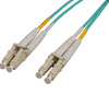 Intellinet 10 m LC to LC UPC Fiber Optic Patch Cable, 2.0 mm, Duplex, OFNR, OM4 Multimode, Aqua, Part# 752305