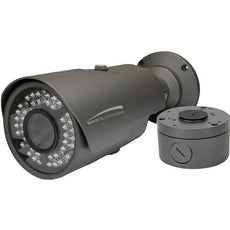 SPECO HT7040TM, 2MP HD-TVI IR Bullet Camera with Included Junction Box 2.8-12mm motorized lens, dark gray housing, OSD, Part# HT7040TM