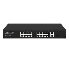 Speco P16S182 16-Port MB PoE Switch with 2GB Uplink Ports, PoE 802.3at, Part# P16S182