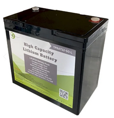 Tycon High Capacity 12V 50Ah Sealed LiFePO4 Lithium Battery with embedded BMS, Part# TPBAT12-50-L