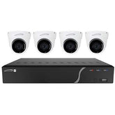 Speco ZIPWL4D1 4-Channel Plug-and-Play Wall Mount NVR Surveillance Kit with (4) Outdoor IR Turret Cameras, 2.8mm Fixed Lens, Part# ZIPWL4D1