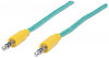 INTELLINET/Manhattan 352789 3.5mm Braided Audio CableTeal/Yellow, 1 m (3 ft.), Stock# 352789