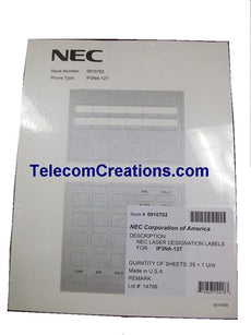 NEC DESI Laser Labels for the IP-12e & DG-12e Phones 0910064 IP3NA-12TIXH 0910044 IP3NA-12TXH 0910702 DESI IP3NA-12T