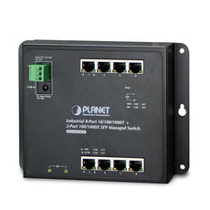 Planet Industrial 8-Port 10/100/1000T + 2-Port 100/1000X SFP Wall-mount Managed Switch (-40~75 degrees C), Stock# PN-WGS-4215-8T2S