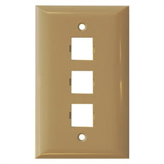 Suttle 2-2503M-52 3-port faceplate, single gang, smooth finish, oversize - Elec Ivory, Part#135-0273