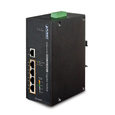 PLANET IGS-504HPT IP30 5-Port Gigabit Switch with 4-Port 802.3AT POE+ (-40 to 75 C), Stock# IGS-504HPT