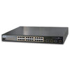 PLANET FGSW-2620PVM SNMP Managed 24-Port 802.3af 10/100 PoE Ethernet Switch + 2-Port 1000Base-T/MiniGBIC, Stock# FGSW-2620PVM