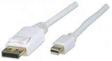 Manhattan 324830 Mini DisplayPort Monitor Cable 3 m (10 ft.), White, Stock# 324830