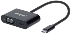 Manhattan USB-C to VGA Converter with Power Delivery Port, Part# 153430
