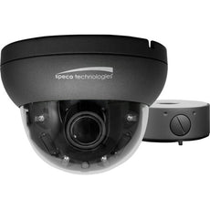 Speco 4MP HD-TVI FIT Dome Camera, 2.7-12mm Motorized lens, Grey Housing, Included Junc Box, TAA,NDAA, Part# H4FD1M