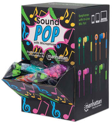 Manhattan 178983 SoundPOP Earphone with In-Line Mic Countertop Display/Dispenser, Part# 178983