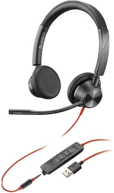 Plantronics Poly Blackwire 3325 Microsoft USB-A & 3.5mm Wired Headset - 214016-101 NEW