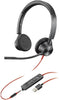 Plantronics Poly Blackwire 3325 Microsoft USB-A & 3.5mm Wired Headset - 214016-101 NEW