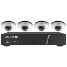 Speco 4 CH Plug-and-Play NVR 1080p, 120FPS, 1TB w/ 4 Intensifier Outdoor Mini-Dome 3.7mm lens, white, CAT5, Stock# ZIPK4iM1CW