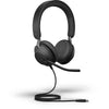Jabra Evolve2 40 Stereo Wired On-Ear Headset (Microsoft Teams, USB Type-C, Black) 24089-999-899 NEW