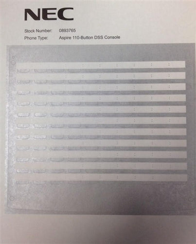 DESI Laser Labels for the Aspire 110 Button DSS Console Stock # 0890051 Stock# 0893765 Silver