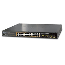 PLANET WGSW-24040HP4 IPv6 Managed 24-Port 802.3at PoE+ Gigabit Ethernet Switch + 4-Port Shared SFP (440W), Stock# WGSW-24040HP4