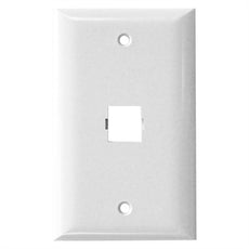 Suttle 2-2501-85 1-port faceplate, single gang, smooth finish - White, Part#135-0180