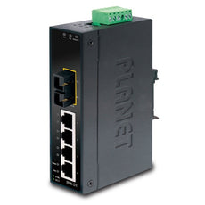 PLANET ISW-511 IP30 Slim Type 4-Port Industrial Ethernet Switch + 1-Port 100Base-FX(SC) (-10 - 60 C), Stock# ISW-511