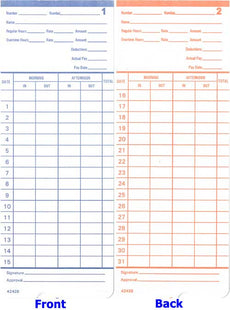 Compumatic 42426-10M (1000 per box) Time Cards for Pyramid 2400 Bar Coded, Part# 42426-10M