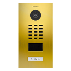 DoorBird IP Video Door Station D2101V, Stainless Steel V4A with Gold-Finish - 4260423860971