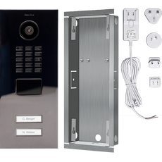 DoorBird IP Video Door Station D2102V, stainless steel V2A, 2 call buttons, incl. flush-mounting housing, (Surface-mounting housing sold separately)