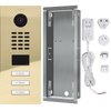 DoorBird IP Video Door Station D2103V, Stainless steel V2A, 3 call buttons, incl. flush-mounting housing,  (Surface-mounting housing sold separately)