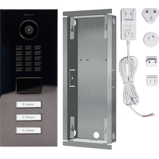 DoorBird IP Video Door Station D2103V, Stainless steel V2A, 3 call buttons, incl. flush-mounting housing,  (Surface-mounting housing sold separately)