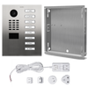 DoorBird IP Video Door Station D2108V, stainless steel V2A, (salt-water and grinding dust resistant), brushed, 8 call buttons includes flush-mounting housing