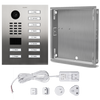 DoorBird IP Video Door Station D2110V, stainless steel V2A, (salt-water and grinding dust resistant), brushed,10 call buttons includes flush-mounting housing