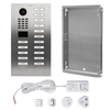 DoorBird IP Video Door Station D2116V, stainless steel V4A (salt-water and grinding dust resistant), brushed,16 call buttons, incl. flush-mounting housing