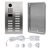 DoorBird IP Video Door Station D2117V, stainless steel V4A (salt-water and grinding dust resistant), brushed, 17 call buttons, incl. flush-mounting housing