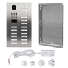 DoorBird IP Video Door Station D2118V, stainless steel V4A (salt-water and grinding dust resistant), brushed, 18 call buttons, incl. flush-mounting housing