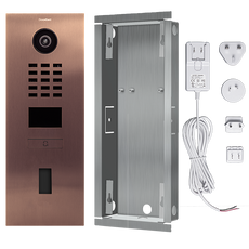 DoorBird IP Video Door Station D2101FV EKEY for single family homes, 1 call button, includes Flush Mounting, with cut-out for ekey Home FS OM I module (fingerprint reader not included in delivery, no surface-mounting housing available)