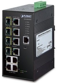 PLANET IGS-8044MT IP30 Industrial 8* 1000TP + 4* 100/1000F SFP Full Managed Ethernet Switch (-40 to 75 degree C), Stock# IGS-8044MT