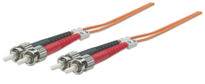 Intellinet Fiber Optic Patch Cable, Duplex, Multimode 10.0 m (33.0 ft.), Orange, Part# 470094