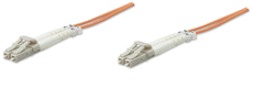 Intellinet Fiber Optic Patch Cable, Duplex, Multimode 1.0 m (3.0 ft.), Orange, Part# 470308