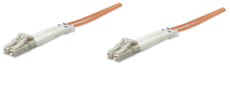 Intellinet Fiber Optic Patch Cable, Duplex, Multimode 2.0 m (7.0 ft.), Orange, Part# 470315