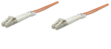 Intellinet Fiber Optic Patch Cable, Duplex, Multimode 3.0 m (10.0 ft.), Orange, Part# 470322