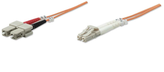 Intellinet Fiber Optic Patch Cable, Duplex, Multimode 3.0 m (10.0 ft.), Orange, Part# 470384