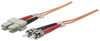 Intellinet Fiber Optic Patch Cable, Duplex, Multimode 20 m (66 ft.), Orange, Part# 472586