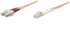Intellinet Fiber Optic Patch Cable, Duplex, Multimode 20.0 m (66.0 ft.), Orange, Part# 472814