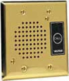 Valcom V-1072B-Brass  Doorplate Spkr, Flush w/LED (Brass), Stock# V-1072B-Brass