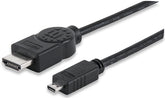 INTELLINET/Manhattan 390538 High Speed HDMI Cable with Ethernet Black, 2 m (6.6 ft.), Stock# 390538