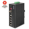 PLANET IVC-2004PT IP30 Industrial Ethernet Extender, 4-Port POE Switch, 1-Port BNC, 1-Port RJ11 (-40 to 75C), Stock# IVC-2004PT