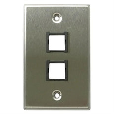 Suttle 2-Port Faceplate, Single Gang, Stainless Steel