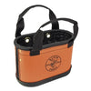 Klein Tools Hard-Body Bucket, 15-Pocket Oval Bucket, Orange/Black, Stock# 5144HBS